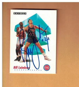 TARJETA DE BALONCESTO SKYBOX 1991-92 AUTOGRAFIADA POR BILL LAIMBEER FIRMADA DETROIT PISTONS - Imagen 1 de 1