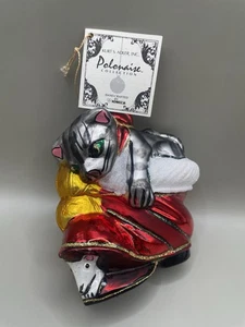 Kurt Adler Polonaise Collezione Polonia Vetro Gatto in Stivale Decorazione Natalizia Nuovo con etichette - Foto 1 di 9
