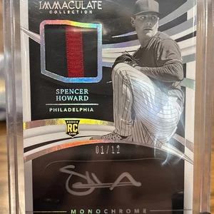 2021 Panini Immaculate Monochrome Spencer Howard Rookie Auto Eyeblack Auto 1/12  - Picture 1 of 3