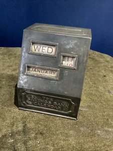 Antique Charles Letts & Co Daily Saving Bank Perpetual Calendar Not Working  - Picture 1 of 9
