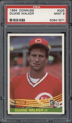 1984 Donruss Duane Walker #325 PSA 9 Mint Cincinnati Reds - Image 1 of 2