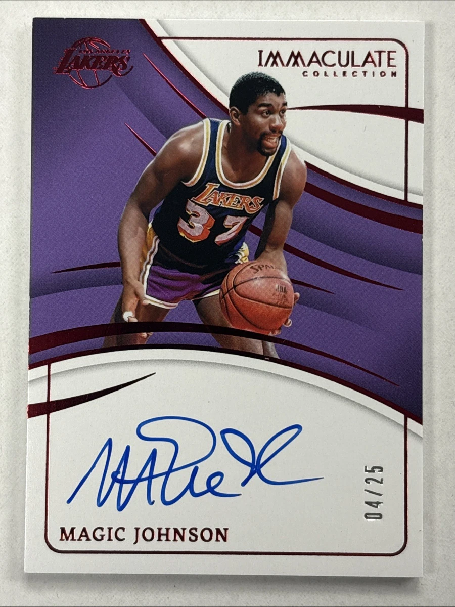 Panini Magic Johnson Basketball Autographed Sports Trading Cards