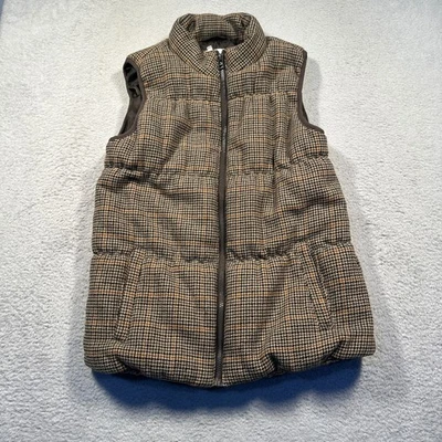 Maurices Women's Puffer Vest Plaid Houndstooth Wool Blend M Full Zip - Image 1 of 4