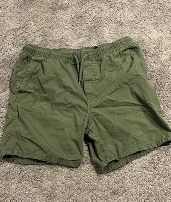 Pantalones Cortos H&M Para Hombre Calce Regular Algodón con Cordón, Verde Oliva, Talla Mediana Foto 1 de 3