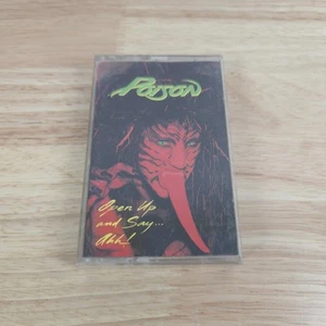 Poison – Open Up and Say... Ahh! (Cassette, 1988, Glam Metal) Banned Tongue Ver. - Imagen 1 de 5