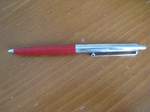 Vintage Paper Mate Double Heart Ball Point Pen Red & Chrome - Picture 1 of 3