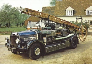 Postcard England 1934 Dennis Braidwood Big 4 Pump Escape Fire Appliance - Picture 1 of 2