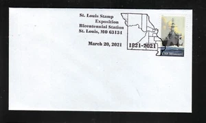 Missouri Bicentennial Station--2021 Pictorial Hand Cancel--St Louis, Missouri - Picture 1 of 1