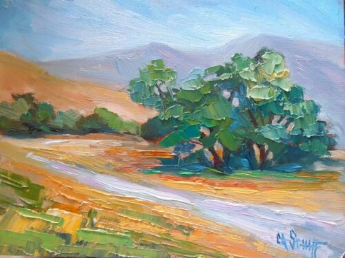 Colorado Landscape Palette Knife Oil Painting, Mountains, Cottonwood Tree