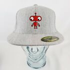 Rolebot AI Gray & Red 210 Fitted Cap Hat Flexfit Tech 6 7/8 - 7 1/4