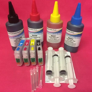 4X cartuchos recargables + kit de tinta de 400 ml para Epson Stylus DX7450 DX8400 DX8450 - Imagen 1 de 4