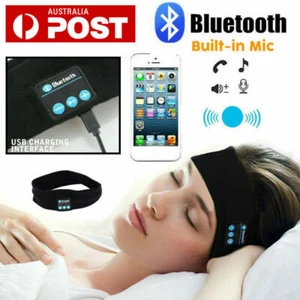 Sleep Headset Bluetooth Wireless Stereo Sports Earphone Headphone Headband w/Mic - Picture 1 of 12