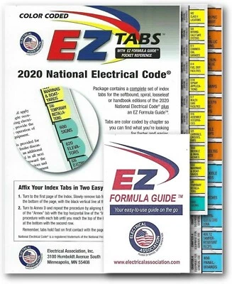 2020 Color Coded NEC EZ Index Tabs with EZ Formula Guide - 96 Self Adhesive Tabs - Image 1 of 3