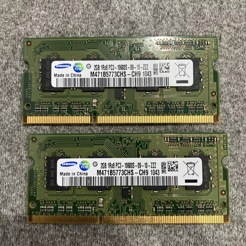 Samsung M471B5773CHS-CH9 4GB Kit 2x2GB  Pc3-10600 Ddr3-1333Mhz 1RX4 N-Exc - Image 1 of 3