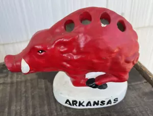 Portaspazzolino o penna vintage Arkansas Razorback in gesso - Foto 1 di 12