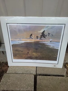 John P. Cowan Ltd Ed. Signed Numbered Vintage Ducks Unlimited Print Flyway 30x26 - Picture 1 of 21
