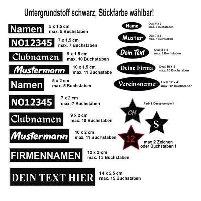 Namensschild Aufnäher Patch gestickt mit Wunschtext & Wunschgröße, Biker, Kutte  - Bild 1 von 4