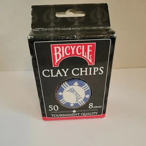 Bicycle Clay Poker Chip Set: 50 Count. 8 gram Tournament Quality - Picture 1 of 5