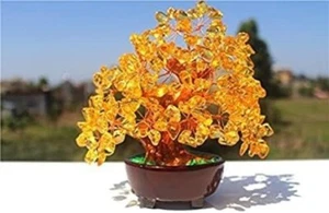 Natürlicher Citrin Kristall Baum Feng Shui Geld Baum Edelstein Edelstein Baum Wohndeko - Bild 1 von 2