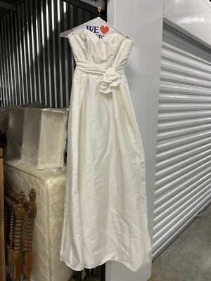 Mujer Alvina Valenta Maids Talla 2 Blanco Sedoso Tafetán Vestido 100% Poliéster  Foto 1 de 4