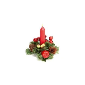 Apple & Berries Candle Ring Christmas Decoration 13cm - Picture 1 of 3