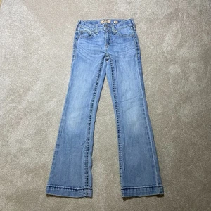 Ariat Girls Size 10 R.E.A.L. Denim Bootcut Jeans Adjustable Waist Western Blue - Picture 1 of 11