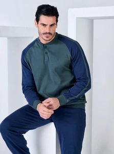 Pigiama uomo in jersey di cotone caldo Navigare 141910 - Picture 1 of 2