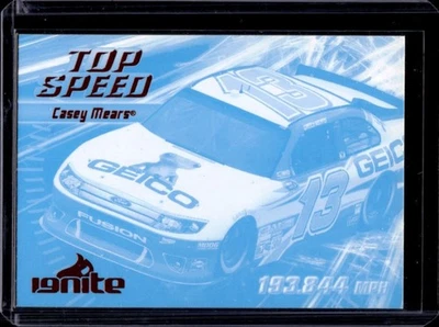 2012 Press Pass Ignite Casey Mears car Color Proof Cyan #55 - Image 1 of 2
