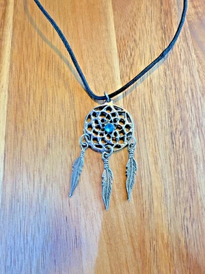 Colar apanhador de sonhos com pingente de cristal de água-marinha joias estilo nativo - Imagem 1 de 2