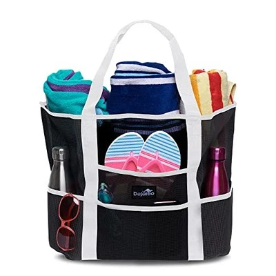 Bolsa de malla sin arena - Bolsa fuerte y ligera para grande negra con asas blancas Foto 1 de 4