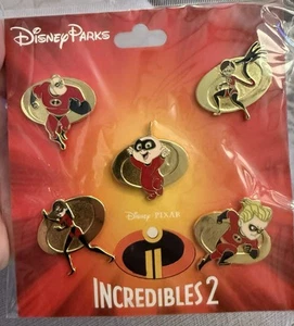 Disney Pins Pixar THE INCREDIBLES 2 Pin Booster Pack 5 Pin set - Picture 1 of 7