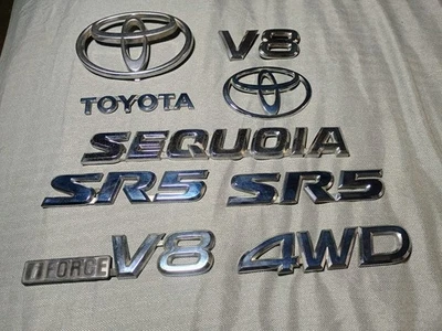 Toyota Sequoia SR5 2001-2007 emblema delantero trasero cromo logotipo conjunto original OEM Foto 1 de 4