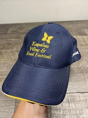 帝国高尔夫帽 Kapalua Maui 背带葡萄酒美食节帽蓝色 — 第 1/4 张图片