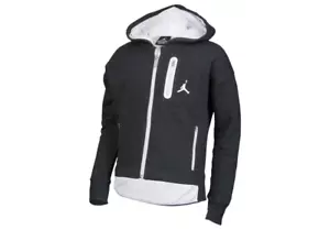 Air Jordan Girls Cropped Fleece Jacket ~ Hoodie ~Charcoal Gray & White ~ Size 4 - Picture 1 of 7