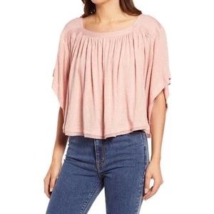 Free People Sunsetter Tee Crop Shirt Womens XS Strawberry Smoothie Sample New - Picture 1 of 10