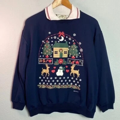 Miss Erika Abuela Grannycore Cuello Redondo Pullover Sudadera Navidad Foto 1 de 4