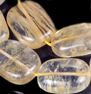 Cojín de cuarzo de vidrio musgo beige 20x15 mm cuentas rectangulares 16" - Imagen 1 de 2