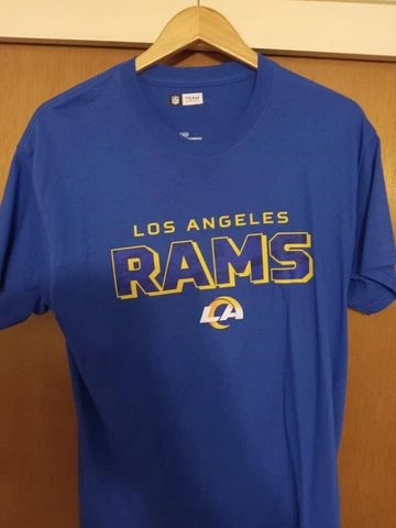 Los Angeles Rams T-Shirt Men Cotton LA pre-owned blue size large team apparel nf Cover