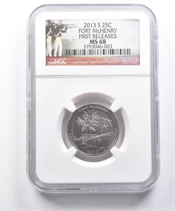 2013-S Washington Quarter Fort McHenry First Releases MS68 NGC *7333 - Picture 1 of 3