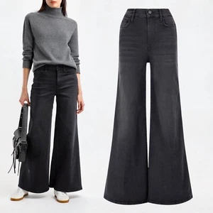 Pantalones de mezclilla Le Pixie Palazzo pierna ancha en negro Kerry talla 30 - Imagen 1 de 7