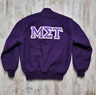 Veste de course à lettres violettes Mu Sigma Tau Fraternité pour homme grande taille, fabriquée aux États-Unis
