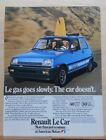 1980 magazine ad for Renault Le Car - Le Gas goes slowly car doesn't, surfers