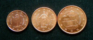 2006 SAN MARINO rare euro set 3 COINS 1/2/5/ cent UNC - Picture 1 of 3