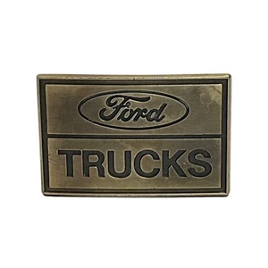 Ford Trucks Logo Belt Buckle RJR Roberts & Co Brass Made in USA New - Picture 1 of 6
