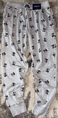 Nuevo con etiquetas Para Hombres Polo Ralph Lauren Holiday Bear Tejido Jogger Pijama Salón Pantalones Gris L Foto 1 de 4