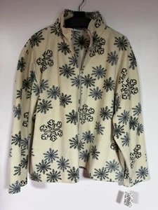 Vintage Nick & Sarah Snowflake Zip Front Fleece With Pockets Womens 3X NWT NEW - Picture 1 of 8