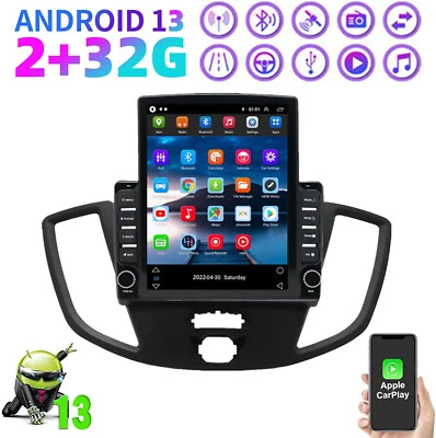 32G For 2013-19 Ford Transit Custom Carplay Android 13 Car Stereo Radio GPS Navi Foto 1 de 4