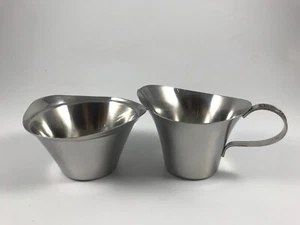 Vintage RIVIERA Edelstahl "CORDOVA" SAHNEKÄNNCHEN & OFFENE ZUCKERDOSE - Bild 1 von 6