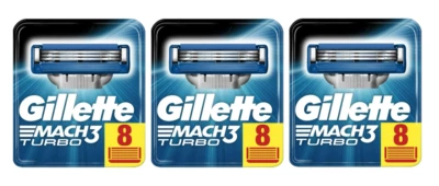 Pack 24 Lames GILLETTE MACH3 TURBO Recharges Rasoir Gilette Match 3 Match3 Mach - Bild 1 von 4