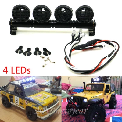 Dachleuchten Roof Licht Bar 4 LED für 1/10 RC Rock TRX-4 SCX10 D90 90046 Crawler - Bild 1 von 4